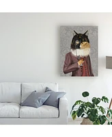 Fab Funky Tortoiseshell Cat and Brandy Glass Canvas Art - 36.5" x 48"