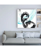 Ethan Harper Aqua Spiral Ii Canvas Art - 36.5" x 48"