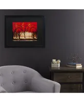 Masters Fine Art Parade of Red Trees Ii Matted Framed Art - 15" x 20"