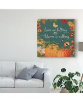 Katie Pertiet Fall Garden Iii Teal Canvas Art - 15" x 20"