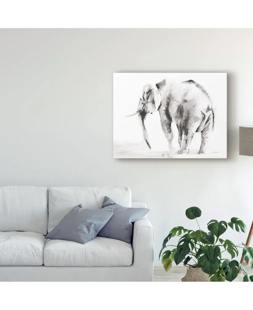 Aimee Del Valle Lone Elephant Gray Crop Canvas Art