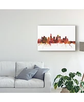 Michael Tompsett Los Angeles California Skyline Red Canvas Art