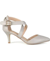 Journee Collection Women's Riva Crisscross Strap Pointed Toe Pumps