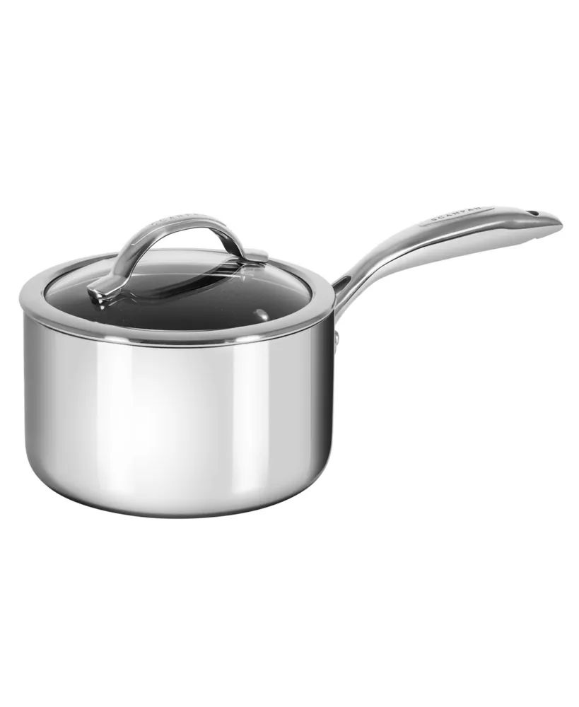 Scanpan HaptIQ 2 qt, 1.8 L, 6.25", 16cm Nonstick Induction Suitable Covered Saucepan, Mirror Polished Stainless Exterior