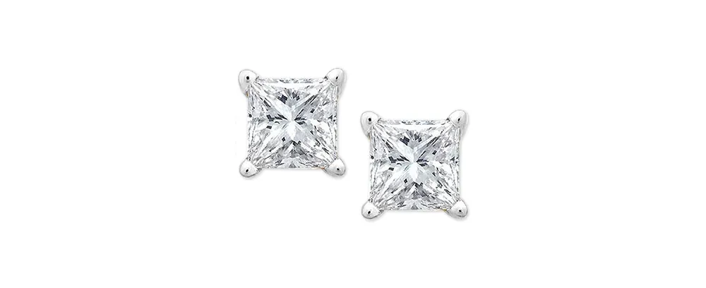 Princess-Cut Diamond Stud Earrings in 10k White Gold (1/10 ct. t.w.)
