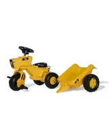 Rolly Toys Cat 3 Wheel Trike Pedal Tractor with Removable Hauling Trailer