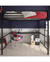 EveryRoom Mason Metal Full Loft Bed with Desk