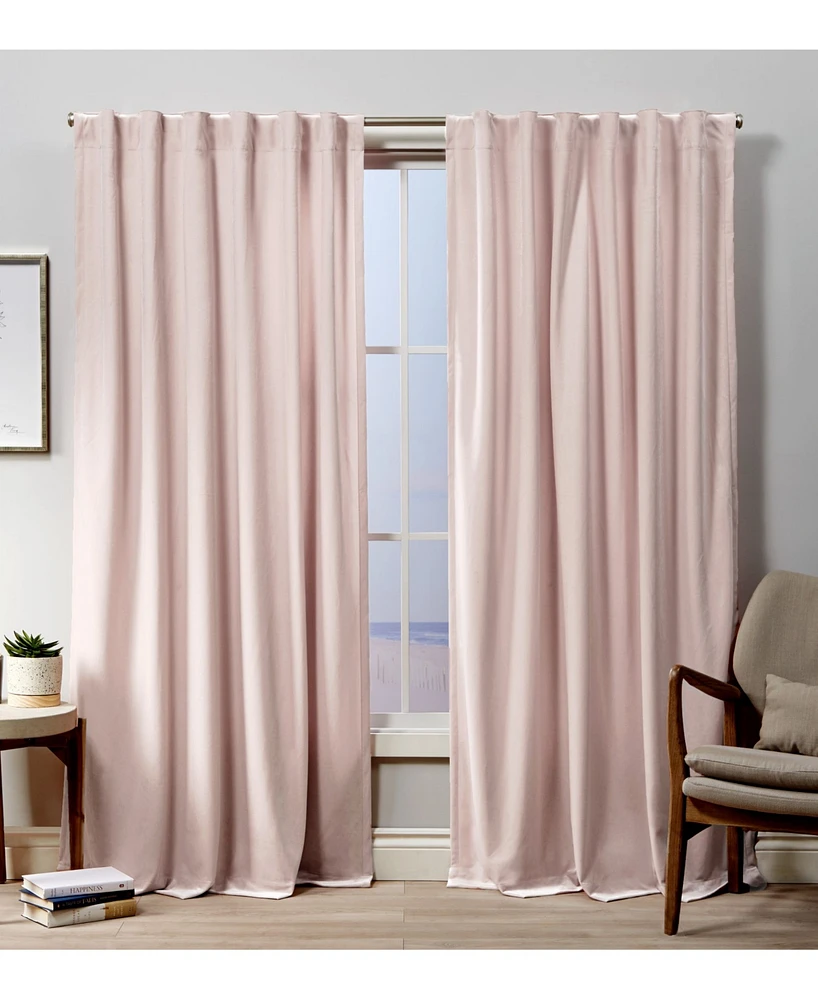 Exclusive Home Curtains Velvet Heavyweight Hidden Tab Top Curtain Panel Pair, 52" x 108"