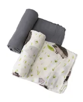 Little Unicorn Charcoal Hedgehog Deluxe Muslin Set