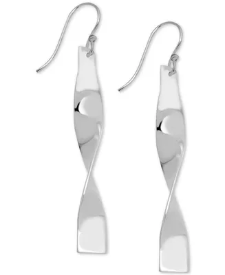 And Now This Twisted Bar Drop Earrings in Silver-Plate