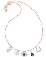 Swarovski Rose Gold-Tone Crystal Protective Charm Bolo Bracelet