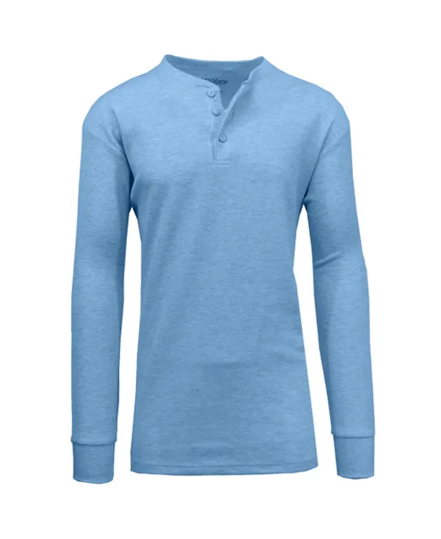 Galaxy By Harvic Men's Long Sleeve Thermal Henley Tee