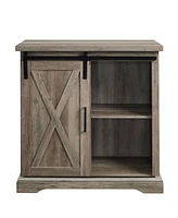 Walker Edison Rustic Farmhouse Barn Door Tv Stand