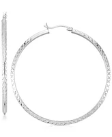 Twisted Hoop Earrings 14K Gold Over Silver or White