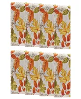 Elrene Autumn Leaves Fall Printed Napkins, Set of 8