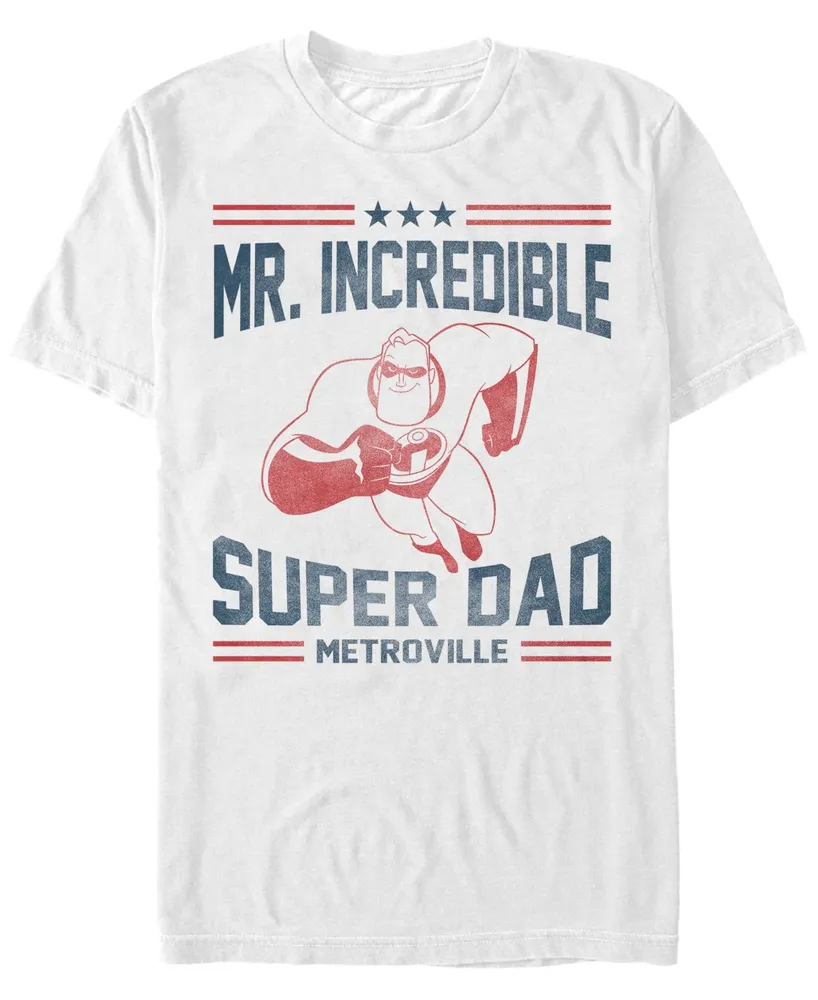 Disney Pixar Men's The Incredibles Mr. Super Dad Metroville Short Sleeve T-Shirt