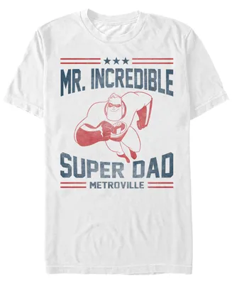 Disney Pixar Men's The Incredibles Mr. Super Dad Metroville Short Sleeve T-Shirt