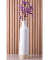 Uniquewise Cylinder Shaped Tall Spun Bamboo Floor Vase Glossy Lacquer Bamboo