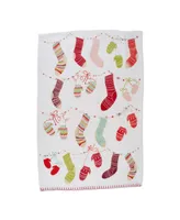 Design Imports Assorted X-mas Trimmings Printed Dishtowel Set