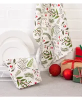 Design Imports Holiday Sprigs Printed Dishtowel Set