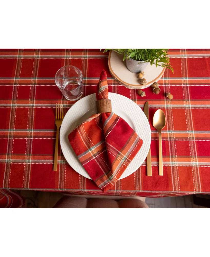 Design Imports Autumn Spice Plaid Tablecloth