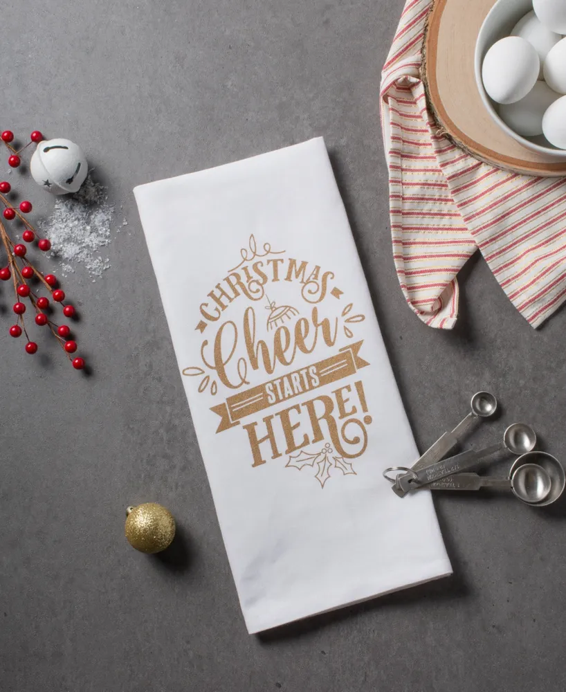 Design Imports Assorted Christmas Cheer Printed Dishtowel Set