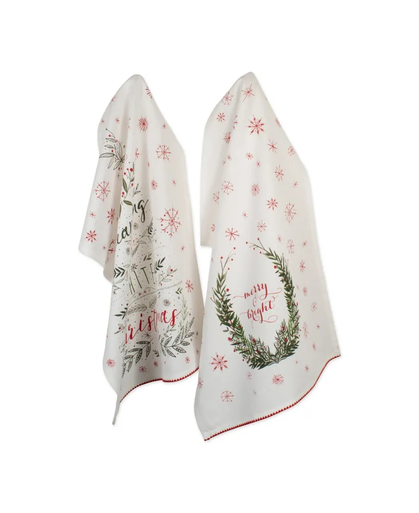 Design Imports Assorted Noel Printed Dishtowel Set