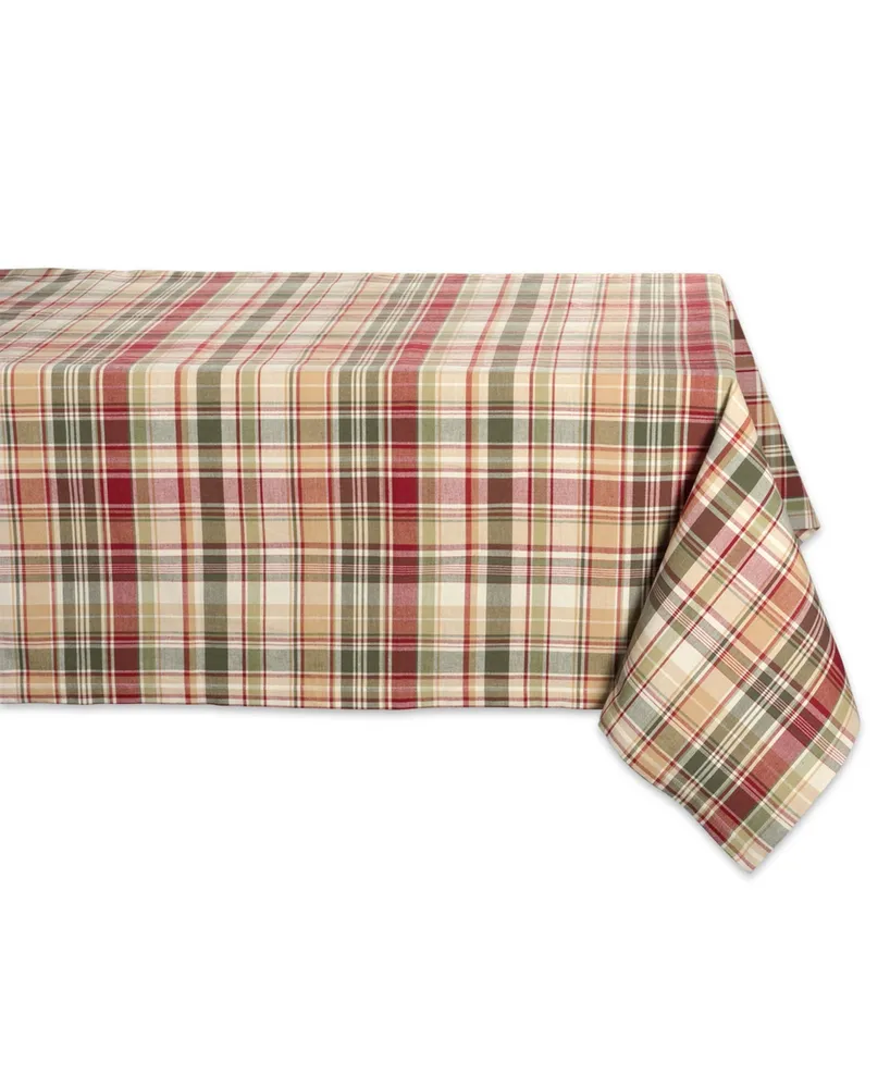 Design Imports Give Thanks Plaid Tablecloth