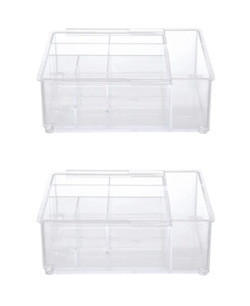 Kenney Storage Made Simple Clear 8-Compartment Drawer Organizer Bin, 2-Pack