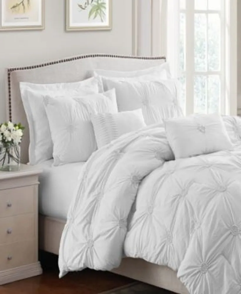 Cathay Home Inc. Floral Pintuck Comforter Sets