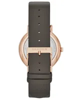 Skagen Women's Signatur Charcoal Leather Strap Watch 38mm