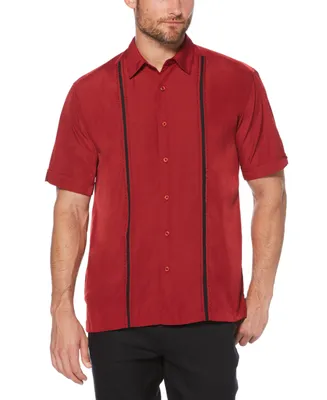 Cubavera Men's Big & Tall Stripe Short Sleeve Shirt