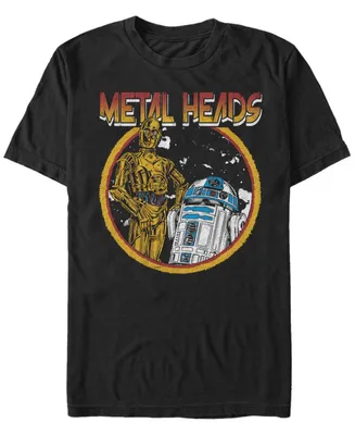 Star Wars Men's Classic R2-D2 And C-3Po Metal Heads Short Sleeve T-Shirt