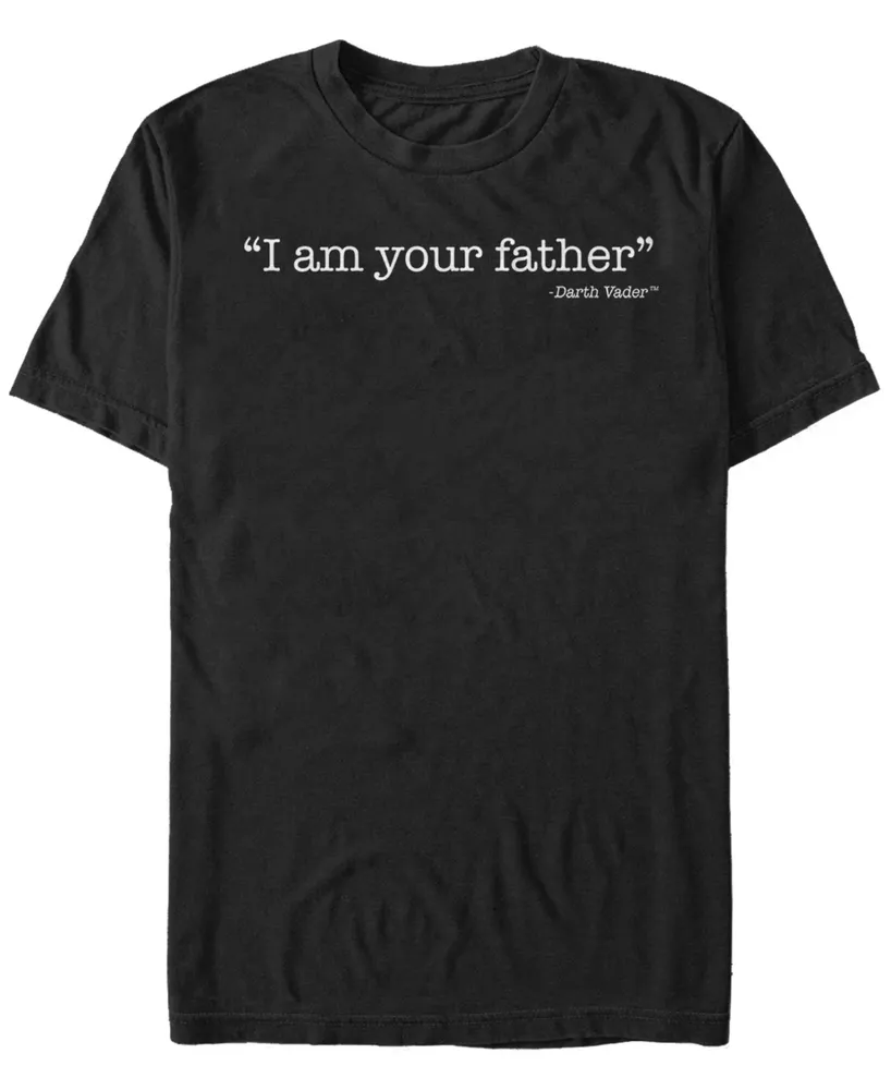 Star Wars Men's Classic I Am Your Father Darth Vader Quote Short Sleeve T-Shirt