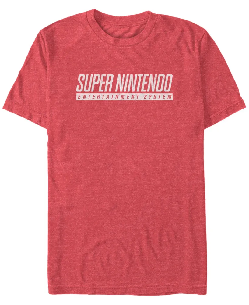 Nintendo Men's Snes Super Entertainment System Text Short Sleeve T-Shirt