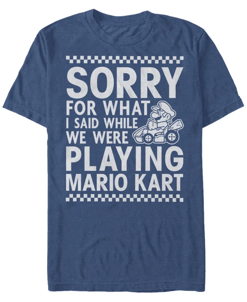 Nintendo Men's Mario Kart I Didn't Mean It While Playing Apology Short Sleeve T-Shirt