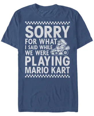 Nintendo Men's Mario Kart I Didn't Mean It While Playing Apology Short Sleeve T-Shirt