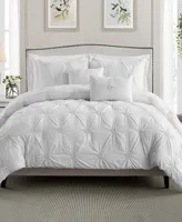 Cathay Home Inc. Floral Pintuck Comforter Set, King/California King