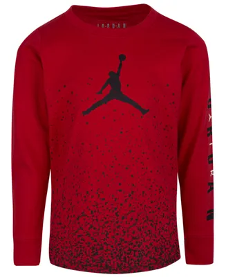Jordan Little Boys Ombre Speckle Logo Long Sleeve T-Shirt