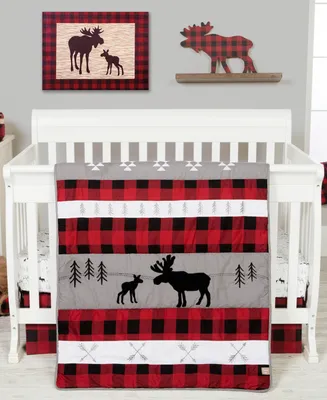 Closeout! Trend Lab Lumberjack Moose 3-Piece Crib Bedding Set