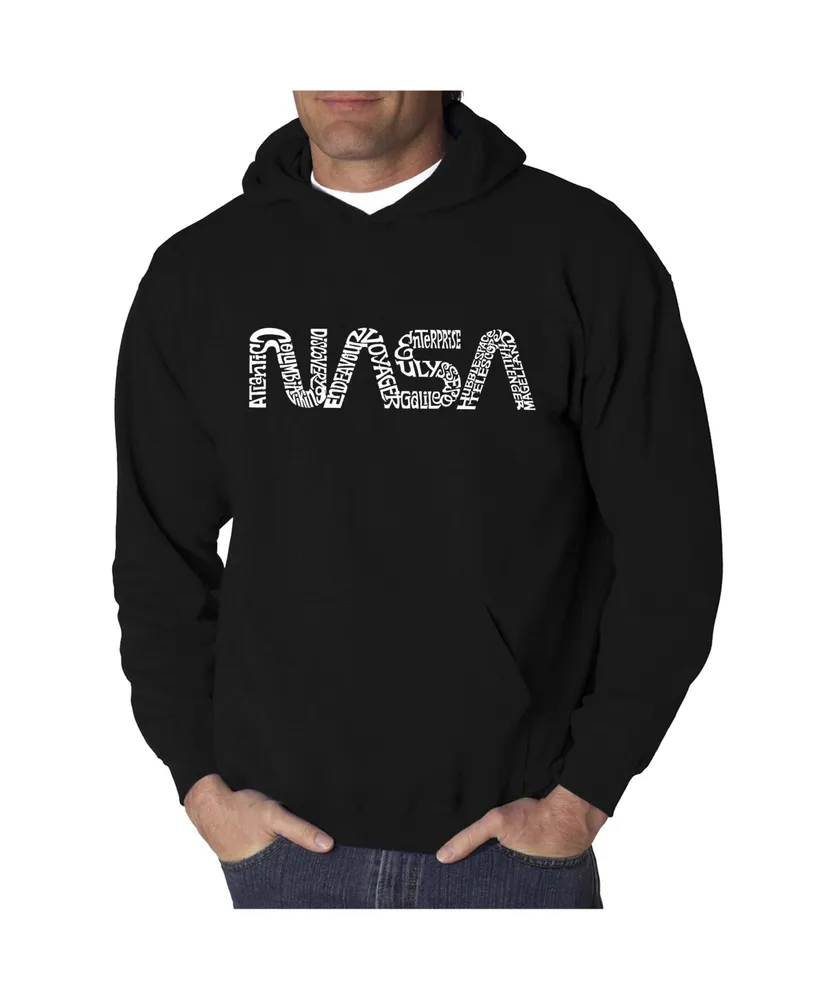 La Pop Art Men's Word Hooded Sweatshirt - Worm Nasa