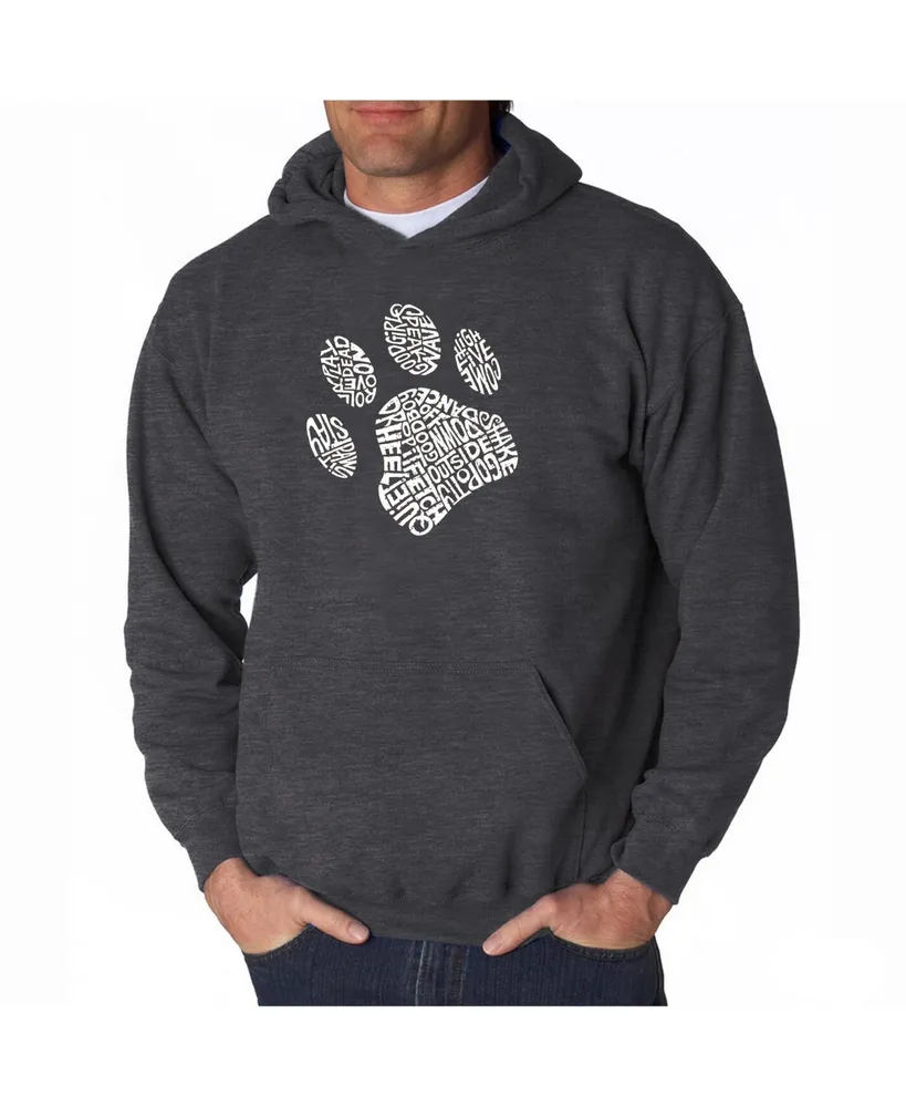 La Pop Art Men's Word Hooded Sweatshirt - Dog Paw