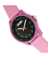 Crayo Unisex Jolt Light Pink Leatherette Strap Watch 34mm