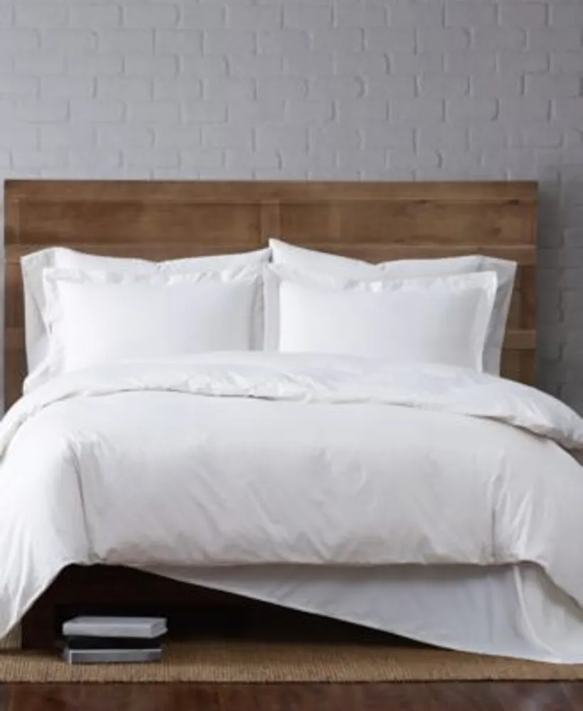 Brooklyn Loom Solid Cotton Percale Duvet Cover Sets