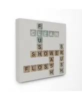 Stupell Industries Scrabble Bathroom Illustration Canvas Wall Art