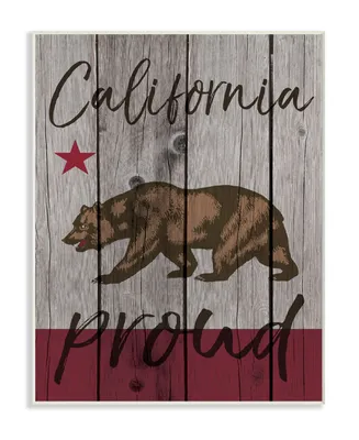 Stupell Industries California Proud Typography Wall Plaque Art, 10" x 15"