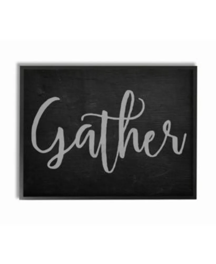 Stupell Industries Gather Black Gray Typography Wall Art Collection