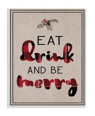 Stupell Industries Eat Drink and Be Merry Typography Wall Plaque Art, 10" x 15"