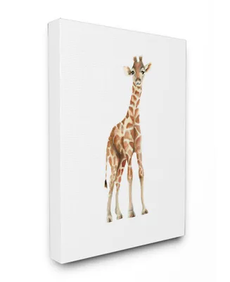 Stupell Industries Happy Baby Giraffe Illustration Canvas Wall Art