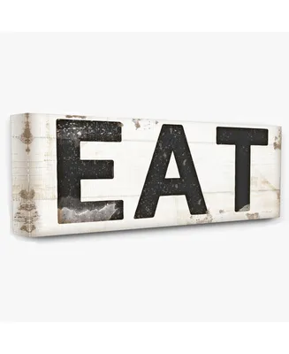 Stupell Industries Eat Typography Vintage-Inspired Sign Cavnas Wall Art, 10" x 24"